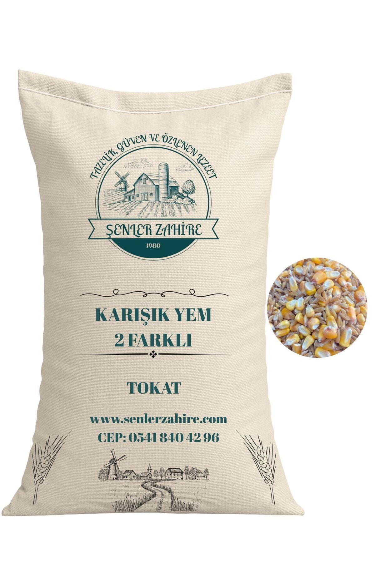 Bütün Mısır ve Buğday Karışımı 20 Kg – Tavuk, Kaz ve Hindi Yemi