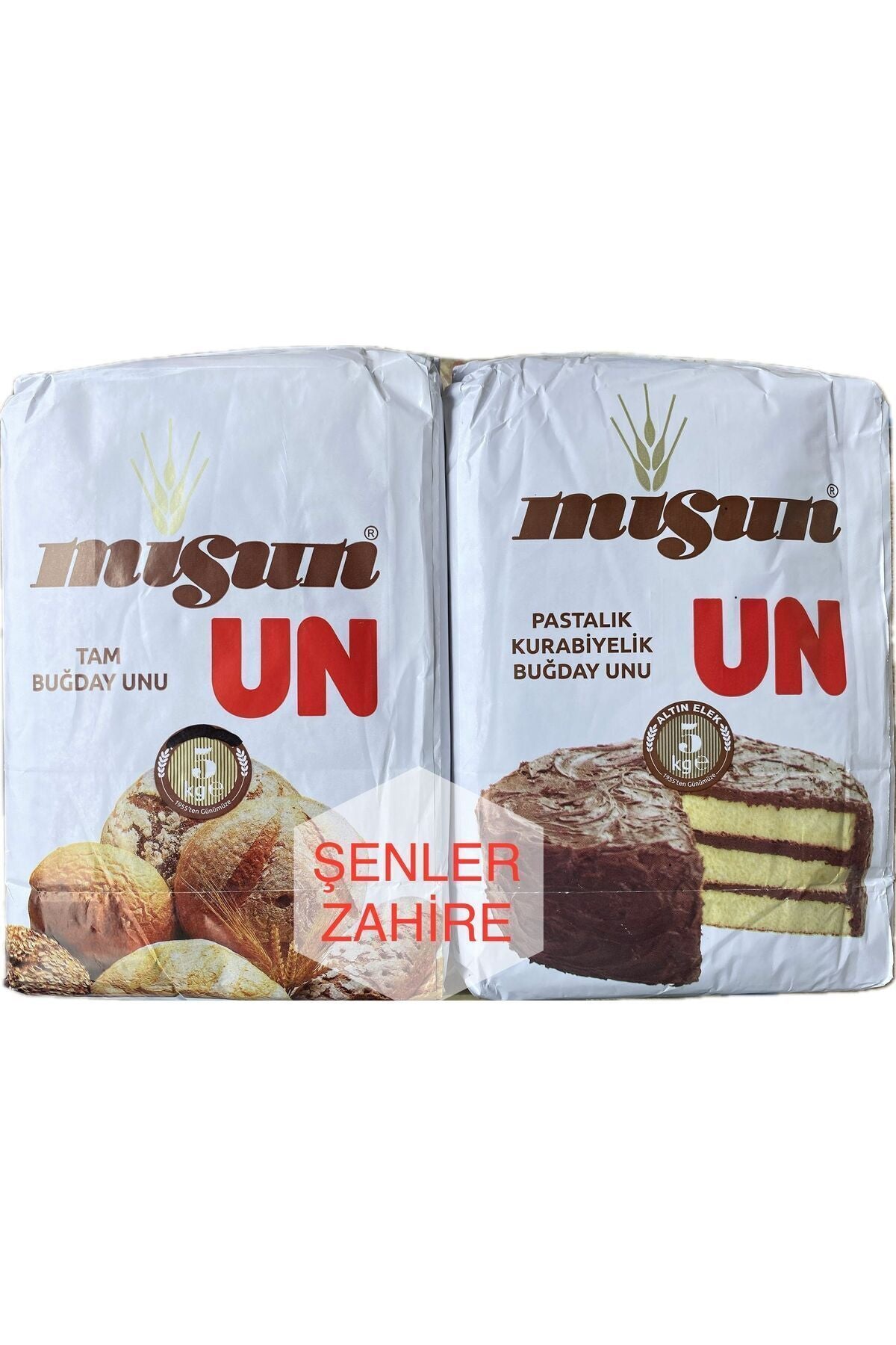 Misun - 5 Kg Tam Buğday Unu ve 5 Kg Pastalık Kurabiyelik Buğday Unu - 2 li Ekonomik Ürün