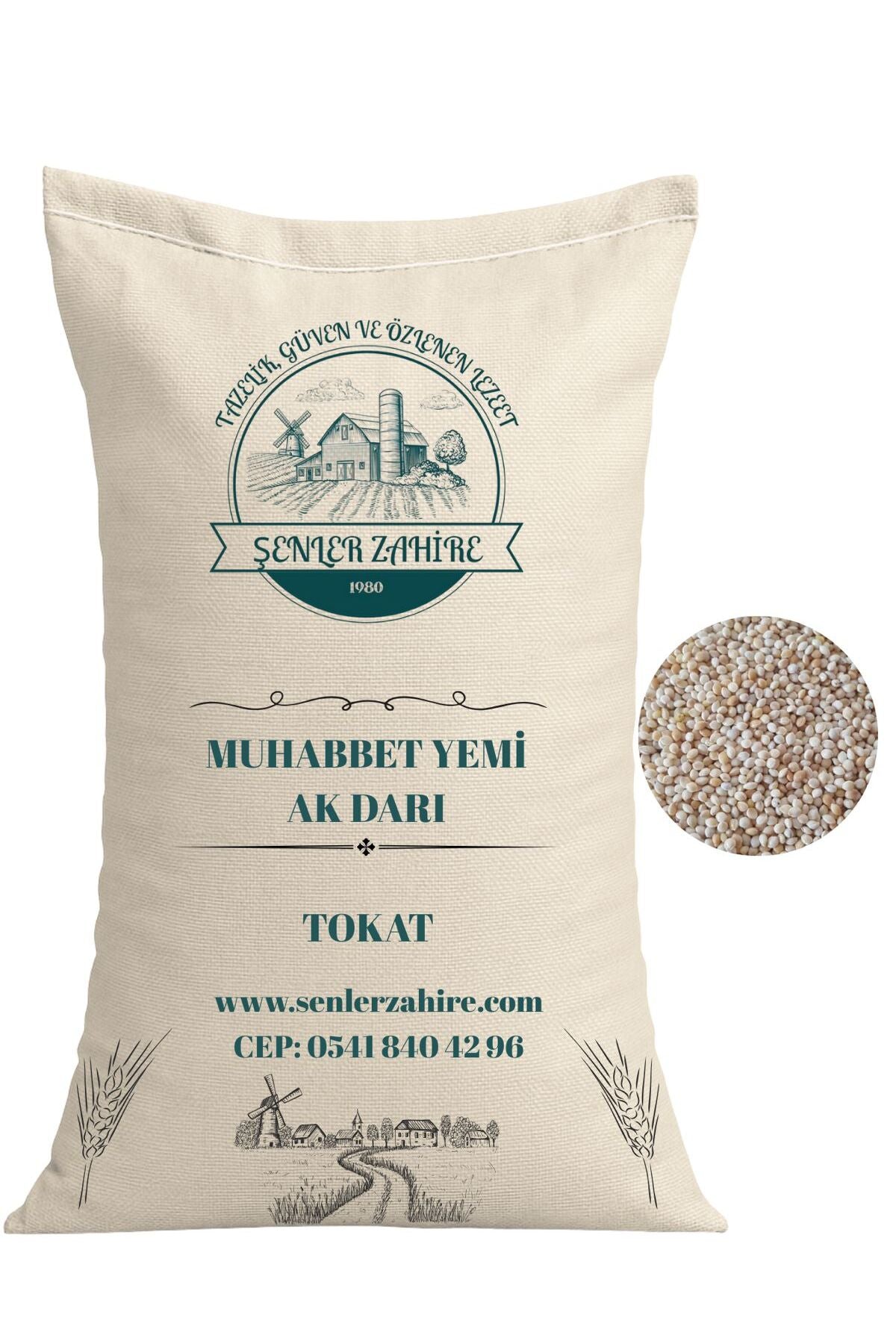 Muhabbet Yemi Ak Darı – Tozsuz ve Temiz Kuş Yemi – 5 Kg