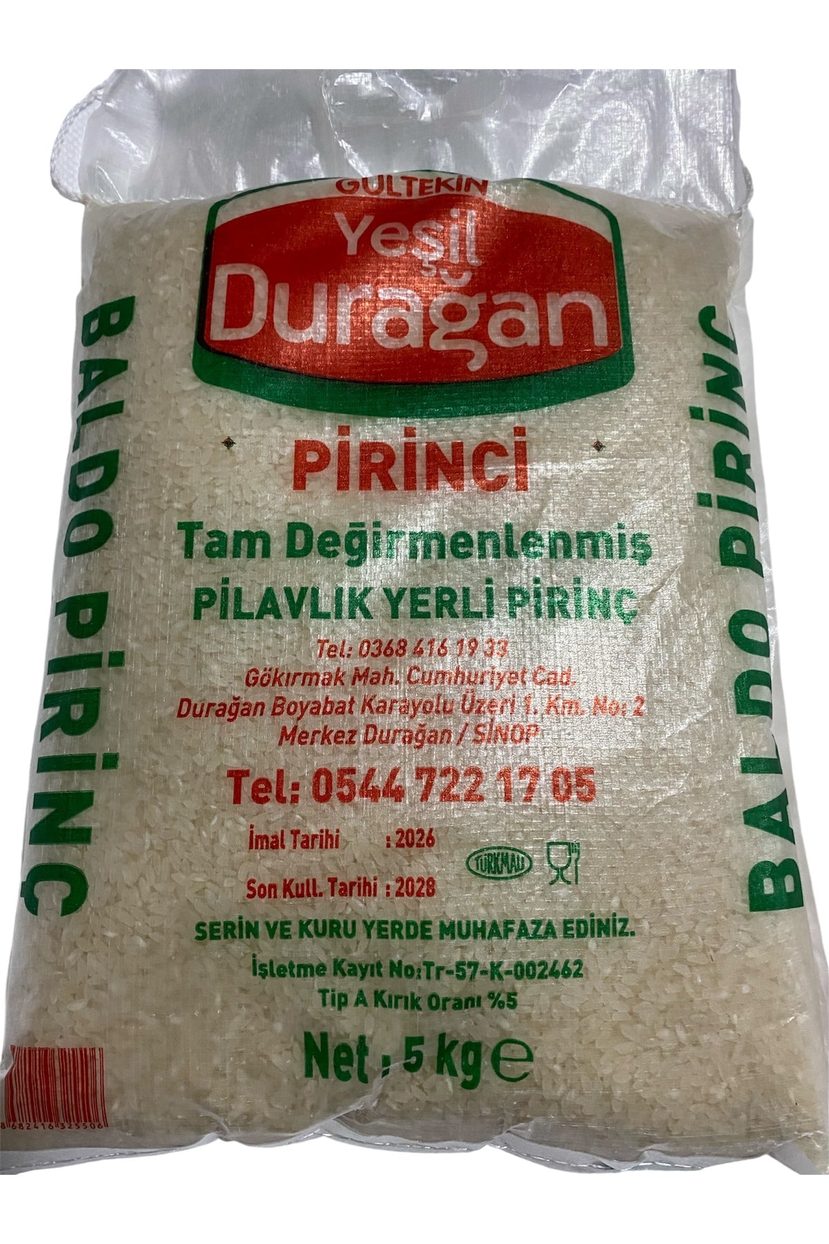 Gültekin Baldo Tip A Pilavlık Yerli Pirinç - 5 Kg