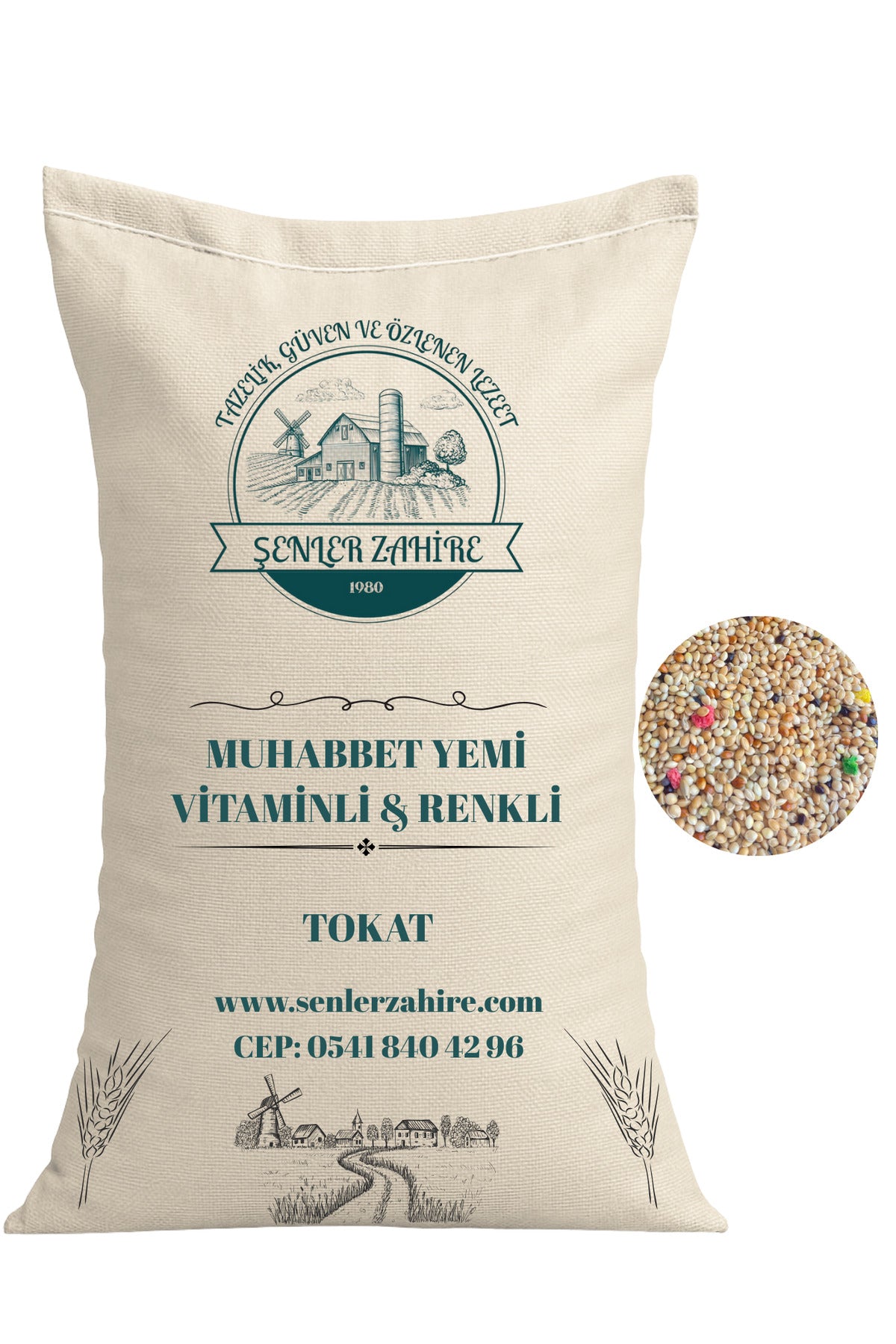 Vitaminli Muhabbet Kuşu Yemi – Renkli ve Dengeli Karışım – 25 Kg (Yeni Mahsul)